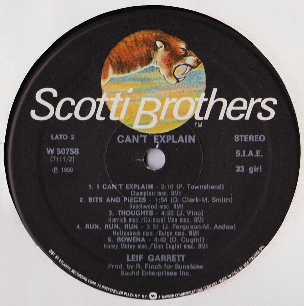 Leif Garrett - Can't Explain | Scotti Bros. Records (W 50758) Leif Garrett - Can't Explain | Scotti Bros. Records (W 50758)