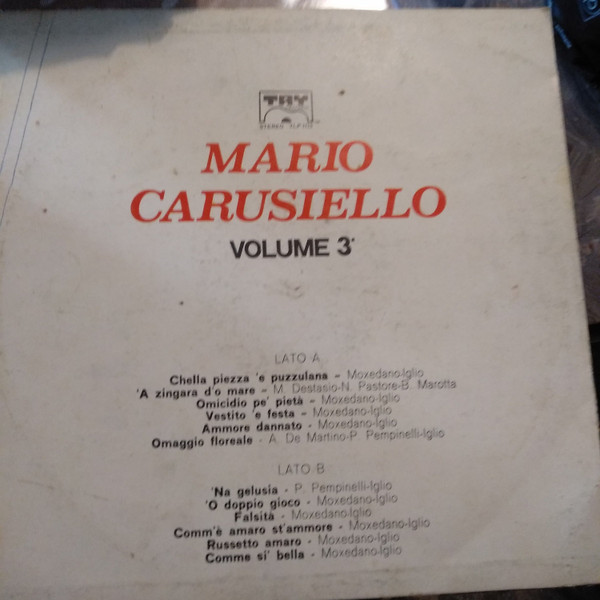 Mario Carusiello - Volume 3 | TRY Records (TLP 1115) - 4
