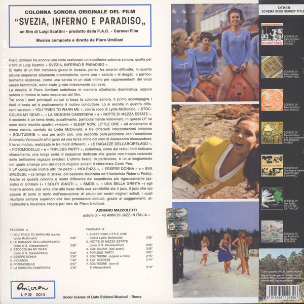 Piero Umiliani - Svezia Inferno E Paradiso | Schema (SCEB939 LP) - 2