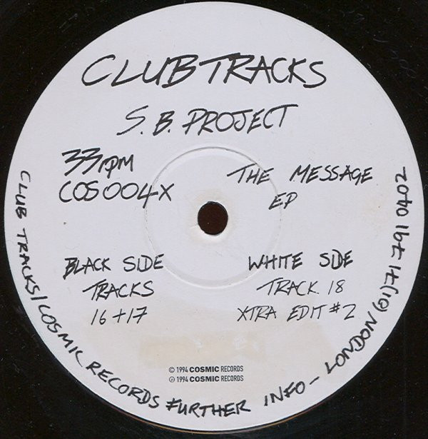 S.B. Project - The Message EP | Cosmic Records (COS004x) - 3