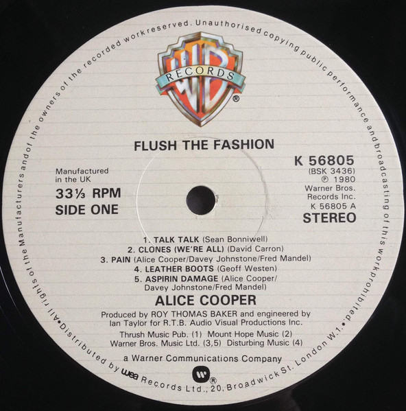 Alice Cooper - Flush The Fashion | Warner Bros. Records (K56805)