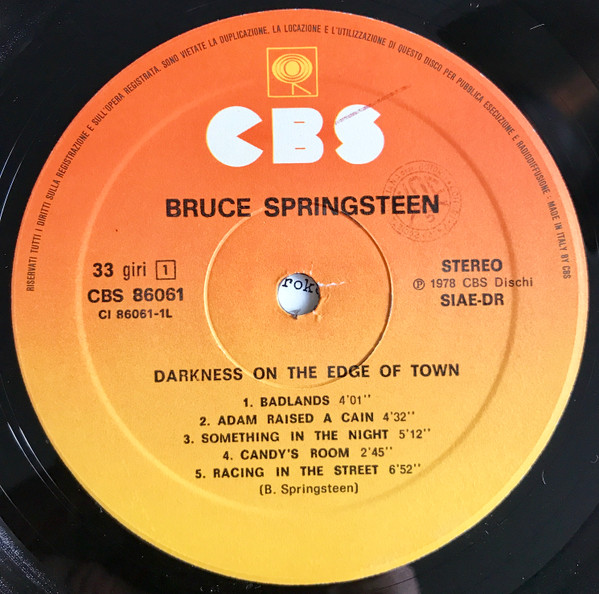 Bruce Springsteen - Darkness On The Edge Of Town | CBS (86061) - 4 Bruce Springsteen - Darkness On The Edge Of Town | CBS (86061) - 4