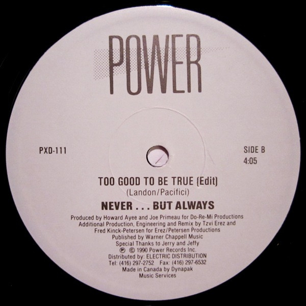 Never...But Always - Too Good To Be True | Power Records (PXD-111)
