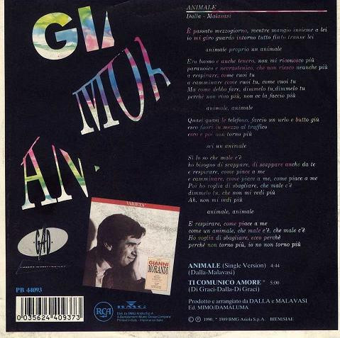 Gianni Morandi - Animale | RCA (PB 44093) - 2