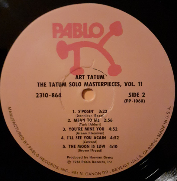 Art Tatum - The Tatum Solo Masterpieces, Vol. 11 | Pablo Records (2310 864) - 4