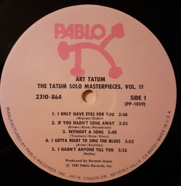 Art Tatum - The Tatum Solo Masterpieces, Vol. 11 | Pablo Records (2310 864) - 3