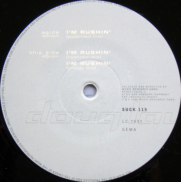 Doug Laurent - I'm Rushin' | Suck Me Plasma (SUCK 115) - 2