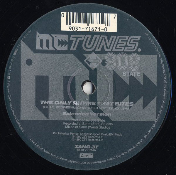 MC Tunes Versus 808 State - The Only Rhyme That Bites | ZTT (ZANG 3 T) - 3
