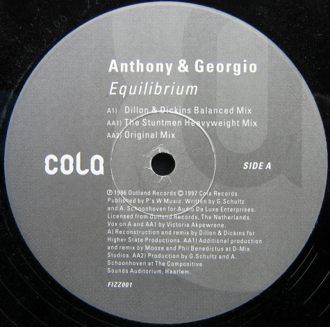 Anthony & Georgio - Equilibrium | Cola Records (FIZZ001) - main Anthony & Georgio - Equilibrium | Cola Records (FIZZ001) - main