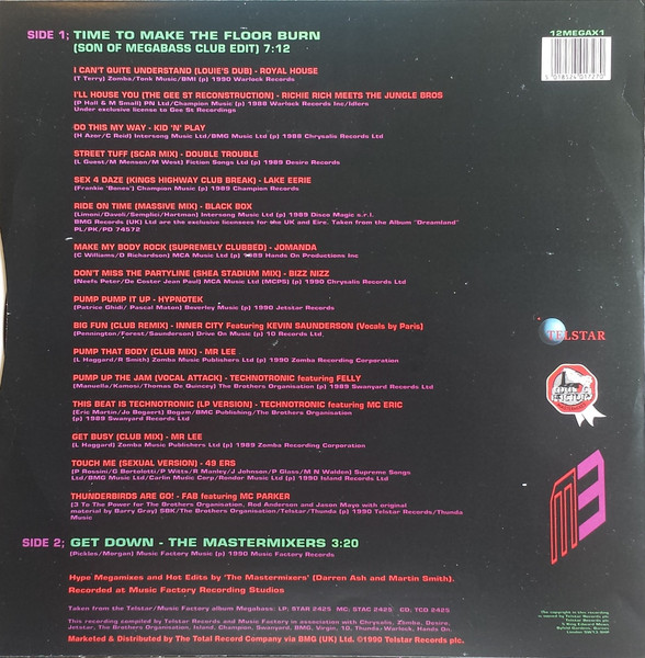 Megabass / The Mastermixers - Time To Make The Floor Burn / Get Down | Telstar (12MEGAX1) - 2 Megabass / The Mastermixers - Time To Make The Floor Burn / Get Down | Telstar (12MEGAX1) - 2