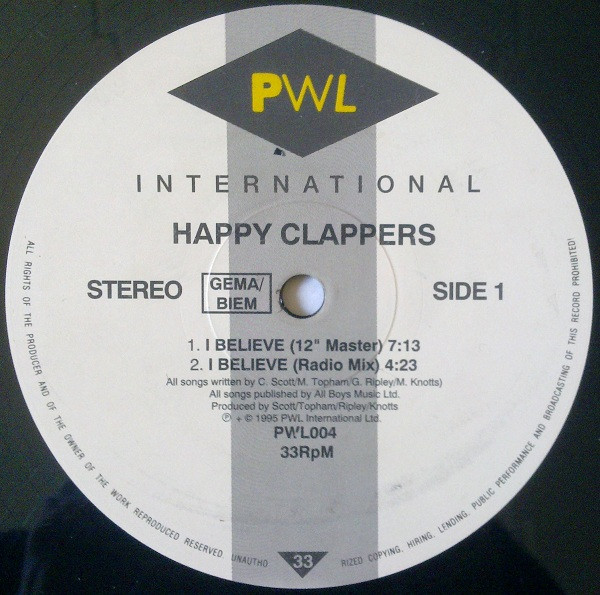 Happy Clappers - I Believe | PWL International (PWL 004)