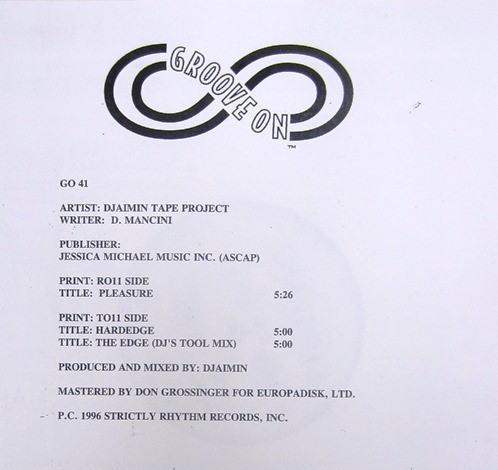 Djaimin - Tape Project | Groove On (GO-41) - main