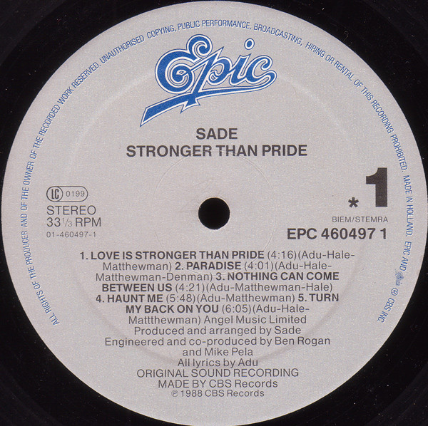 Sade - Stronger Than Pride | Epic (EPC 460497 1) - 3