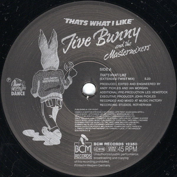 Jive Bunny And The Mastermixers - That's What I Like | BCM Records (12350) - 3