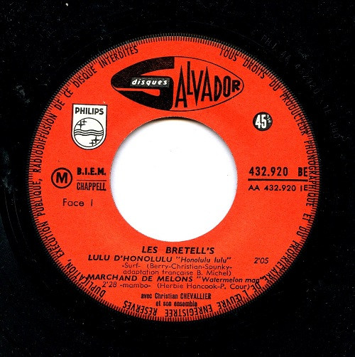 Les Bretell's - Lulu D'Honolulu | Disques Salvador (432.920 BE) - 3