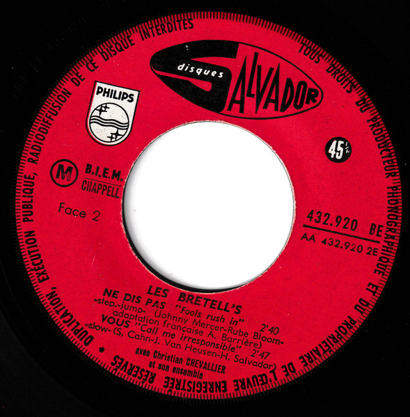 Les Bretell's - Lulu D'Honolulu | Disques Salvador (432.920 BE) - 4