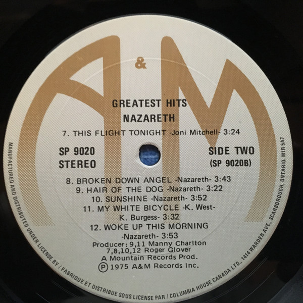 Nazareth - Greatest Hits | A&M Records (SP 9020) - 3 Nazareth - Greatest Hits | A&M Records (SP 9020) - 3