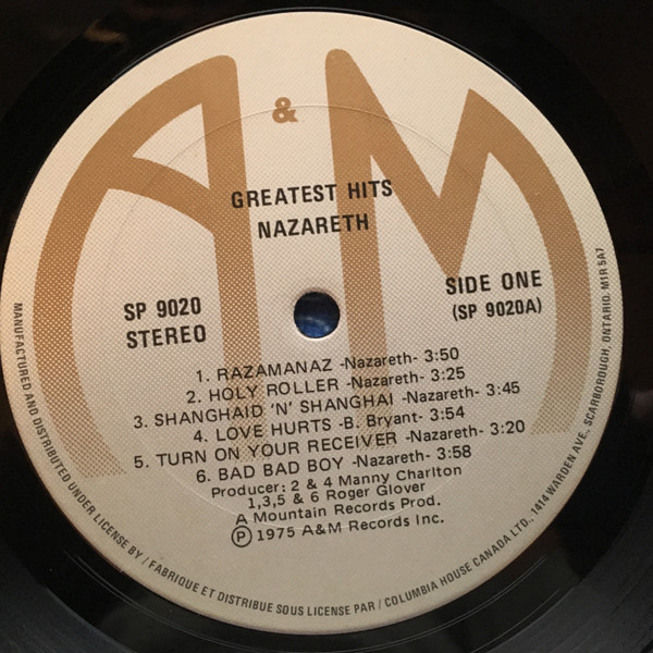 Nazareth - Greatest Hits | A&M Records (SP 9020) - 4 Nazareth - Greatest Hits | A&M Records (SP 9020) - 4