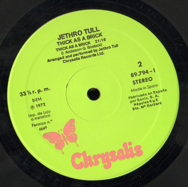 Jethro Tull - Thick As A Brick | Chrysalis (89.794-I) - 4