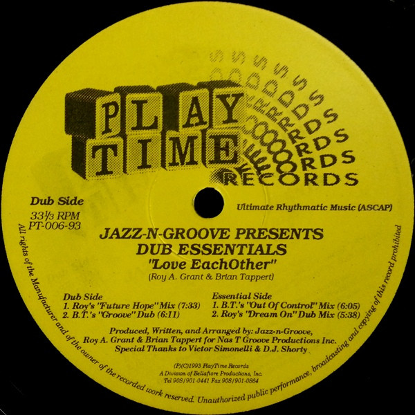 Jazz-N-Groove Presents Dub Essentials - Love Eachother | Playtime Records (PT-006-93)