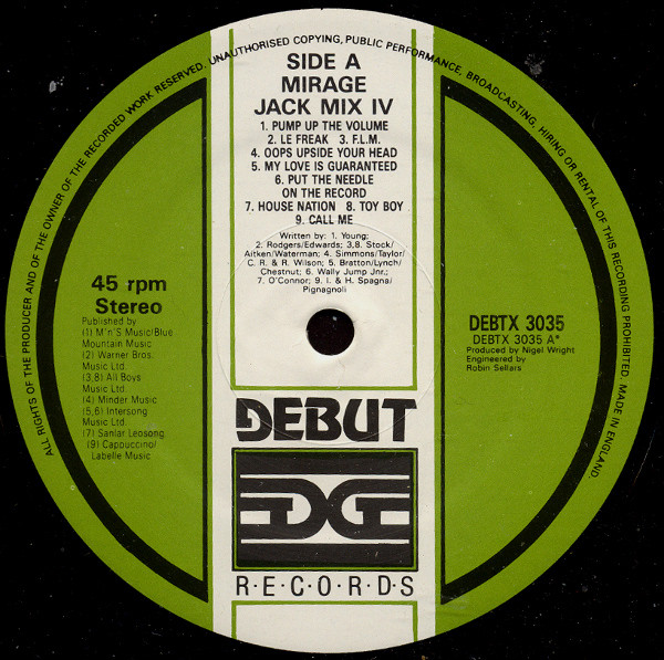 Mirage - Jack Mix IV | Debut Edge Records (DEBTX 3035) - 3