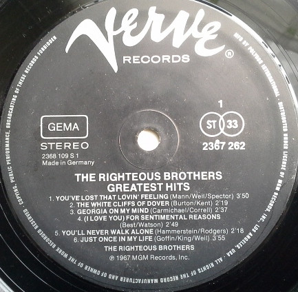 The Righteous Brothers - Greatest Hits | Verve Records (2367 262) - 4 The Righteous Brothers - Greatest Hits | Verve Records (2367 262) - 4