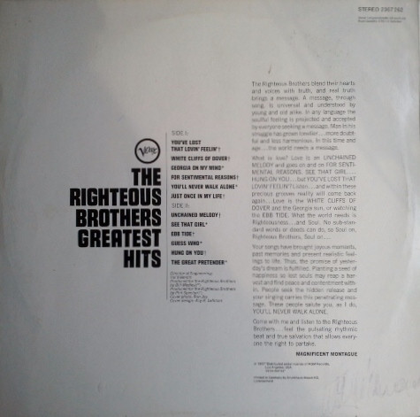 The Righteous Brothers - Greatest Hits | Verve Records (2367 262) - 2 The Righteous Brothers - Greatest Hits | Verve Records (2367 262) - 2