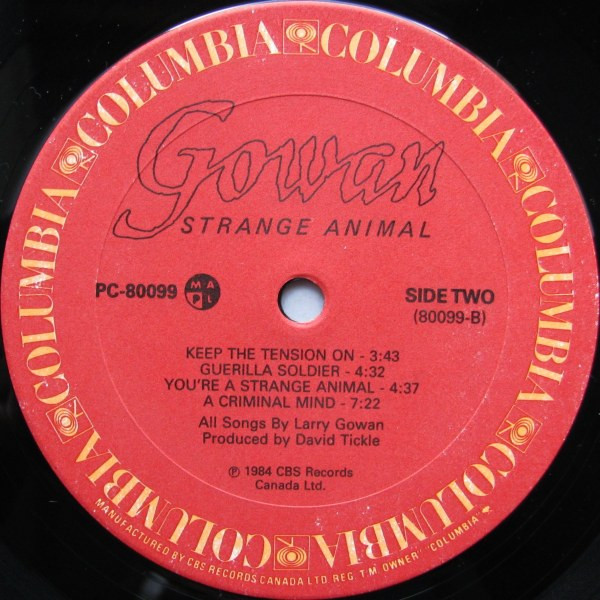 Gowan - Strange Animal | Columbia (PC-80099) - 4