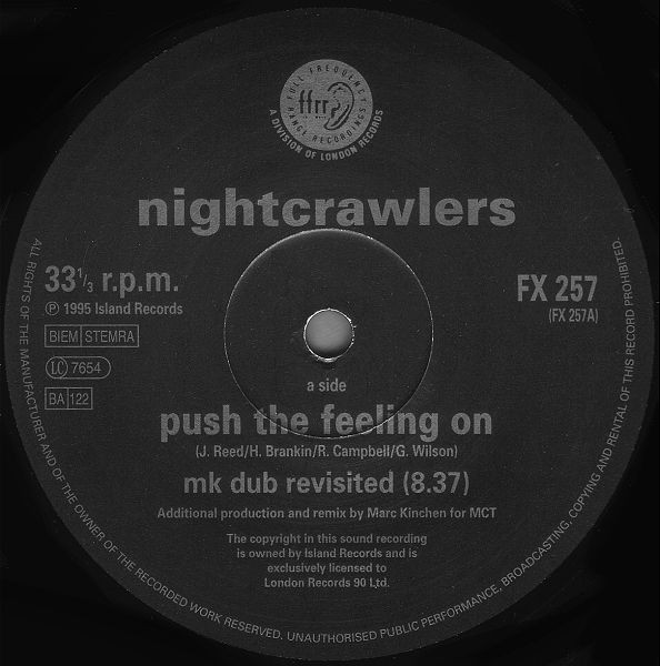 Nightcrawlers - Push The Feeling On (New MK Mixes For '95) | FFRR (FX 257) - 3