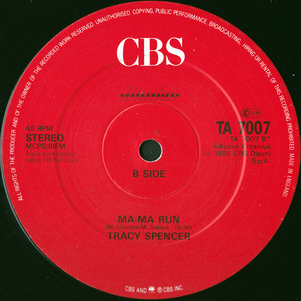 Tracy Spencer - Run To Me | CBS (TA 7007) - 4
