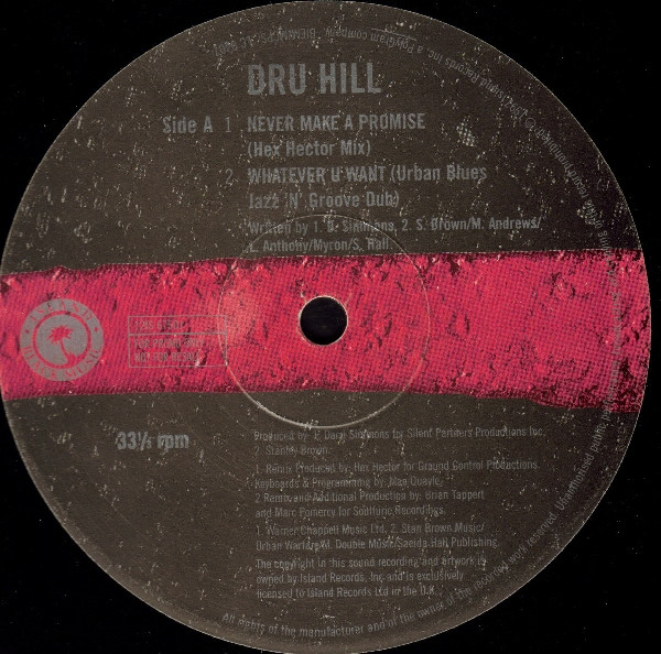 Dru Hill - Never Make A Promise / Whatever You Want | Island Records (12 IS 675 DJ)