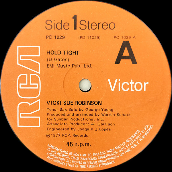 Vicki Sue Robinson - Hold Tight | RCA Victor (PC 1029) - 3