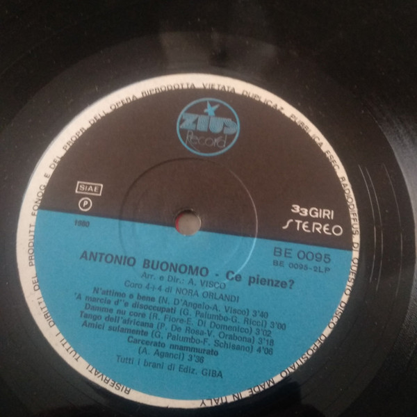 Antonio Buonomo - Ce Pienze | Zeus Record (BE 0095) - 4 Antonio Buonomo - Ce Pienze | Zeus Record (BE 0095) - 4
