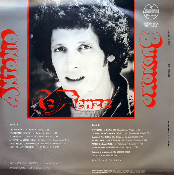 Antonio Buonomo - Ce Pienze | Zeus Record (BE 0095) - 2 Antonio Buonomo - Ce Pienze | Zeus Record (BE 0095) - 2