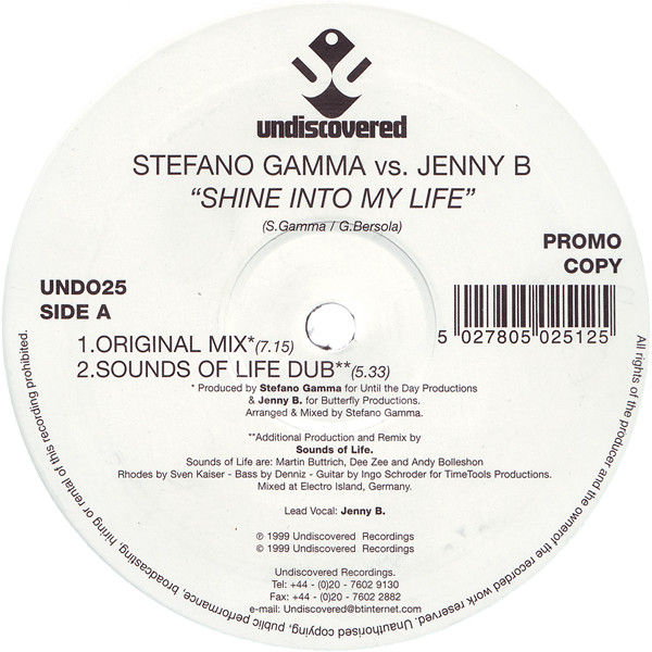 Stefano Gamma vs. Jenny B. - Shine Into My Life | Undiscovered (UND025)