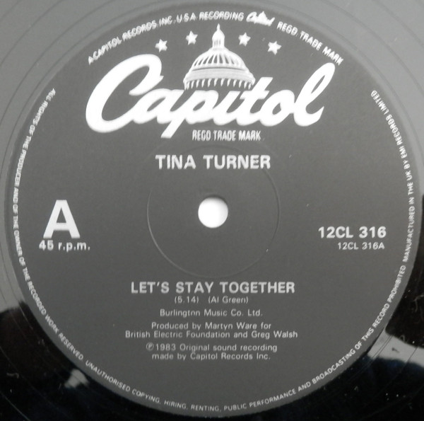 Tina Turner - Let's Stay Together | Capitol Records (12 CL 316)
