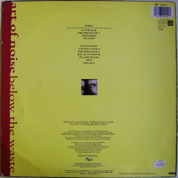 The Art Of Noise - Below The Waste | China Records (839 404-1) - 2