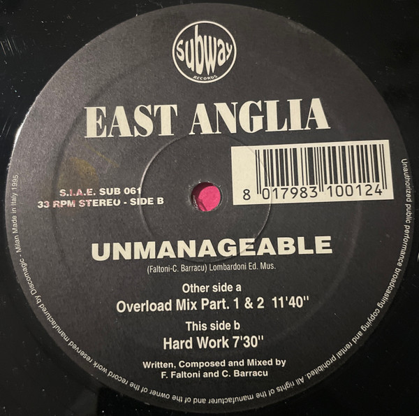 East Anglia - Unmanageable | Subway Records (SUB 061) - 3 East Anglia - Unmanageable | Subway Records (SUB 061) - 3