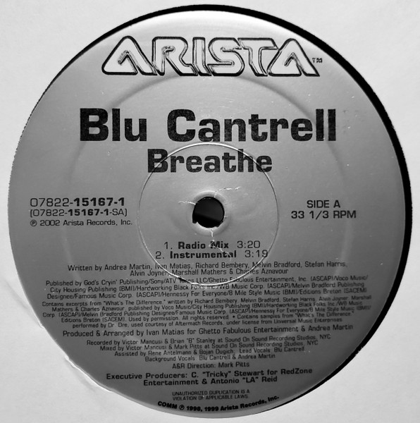 Blu Cantrell - Breathe | Arista (07822-15167-1) Blu Cantrell - Breathe | Arista (07822-15167-1)