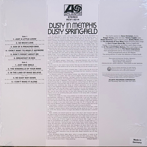 Dusty Springfield - Dusty In Memphis | Atlantic (RCV1 8214) - 2 Dusty Springfield - Dusty In Memphis | Atlantic (RCV1 8214) - 2