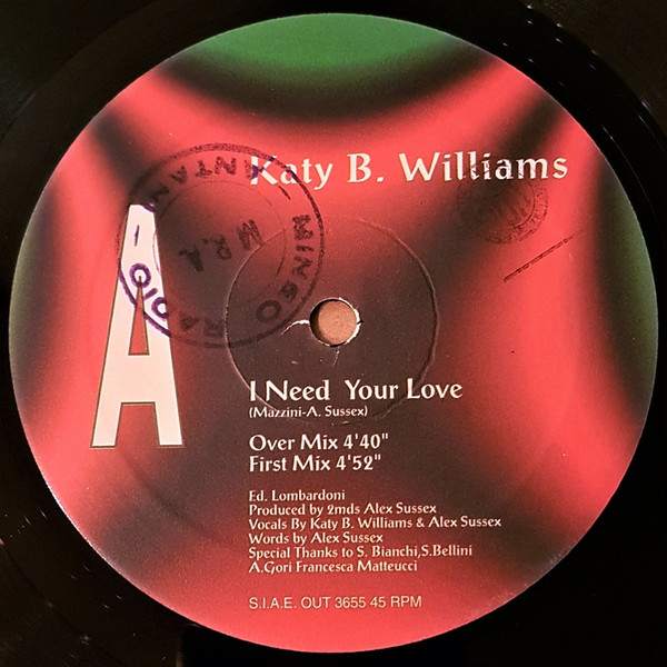 Katy B. Williams - I Need Your Love | Out (OUT 3655) - main Katy B. Williams - I Need Your Love | Out (OUT 3655) - main