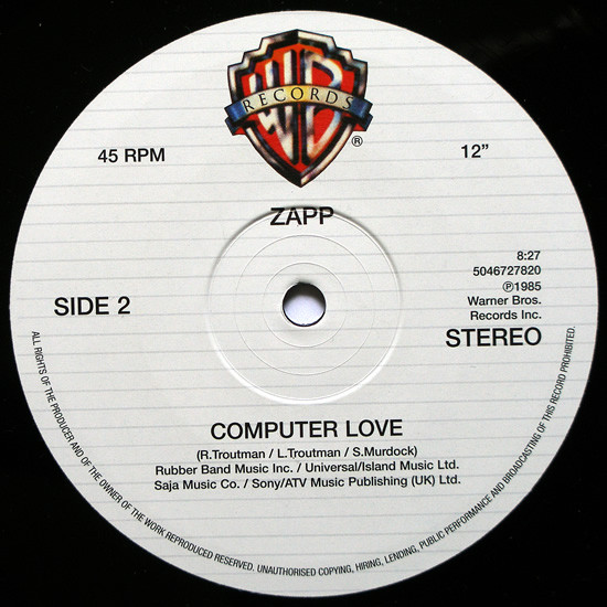 Zapp - More Bounce To The Ounce (Pts. I & II) / Computer Love | Warner Bros. Records (5046727820) - 4