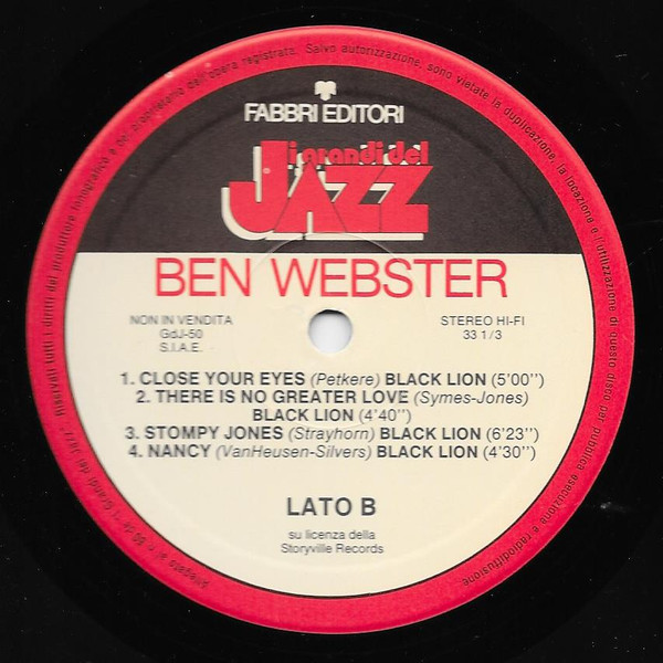 Ben Webster - Ben Webster | Fabbri Editori (GdJ 50) - 2