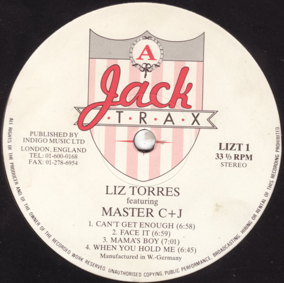 Liz Torres Featuring Master C & J - Can't Get Enough | Jack Trax (LIZ T 1) - 3