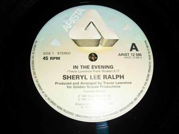 Sheryl Lee Ralph - In The Evening (Special Extended Dance Mix) | Arista (ARIST 12 595) - 3