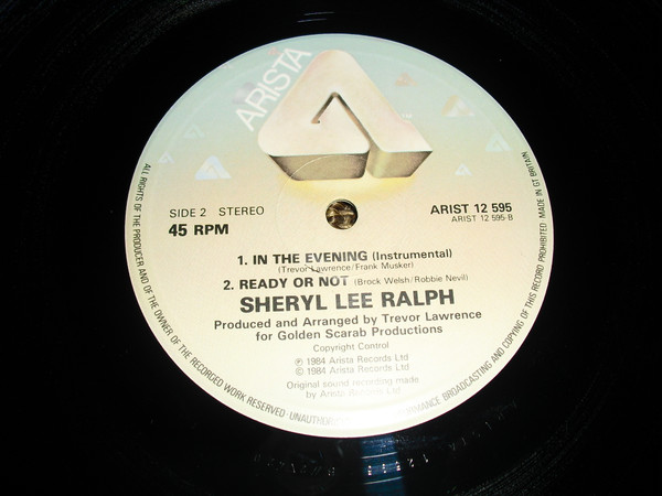 Sheryl Lee Ralph - In The Evening (Special Extended Dance Mix) | Arista (ARIST 12 595) - 4