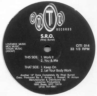 S.R.O. - Work It | Citi Records (CITI 014) S.R.O. - Work It | Citi Records (CITI 014)