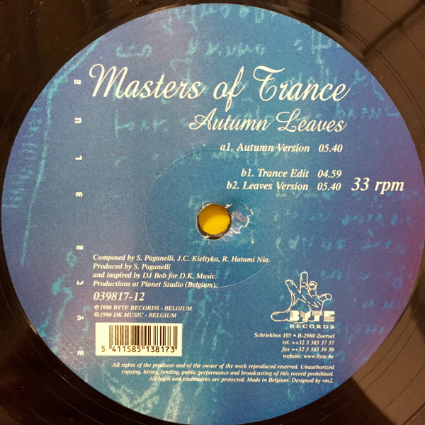 Masters Of Trance - Autumn Leaves | Byte Records (BB 039817-12) - 2