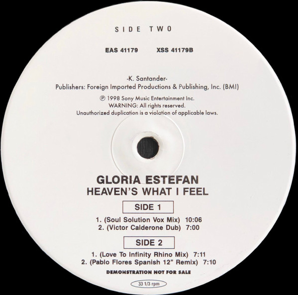 Gloria Estefan - Heaven's What I Feel | Epic Dance (EAS 41179)