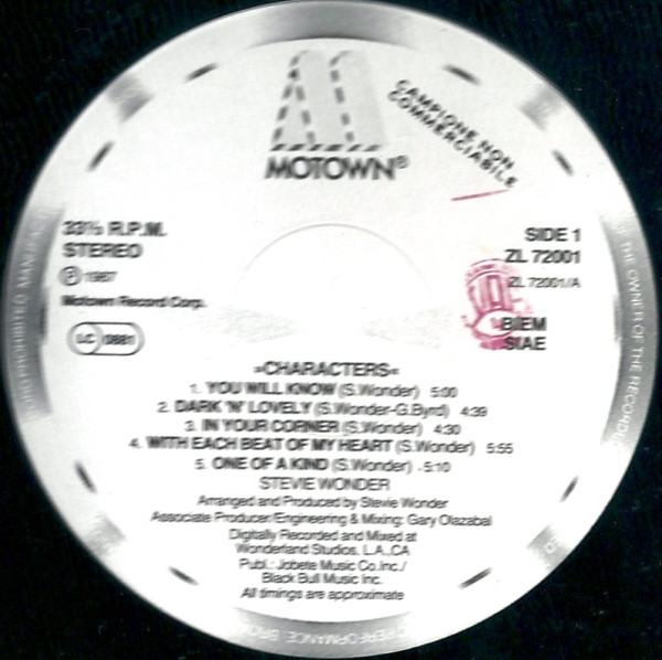 Stevie Wonder - Characters | Motown (ZL 72001) - main